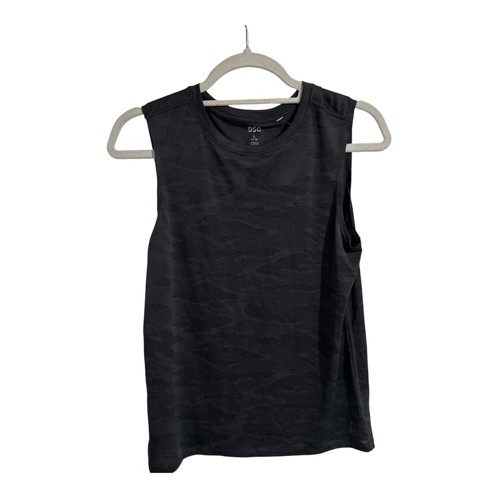 DSG Boys Jacquard Movement Tank Dark Gray Camo Mesh Athletic Top Size‎ L 14-16